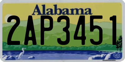 AL license plate 2AP3451