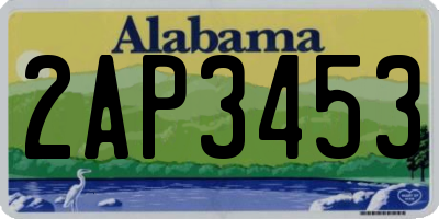AL license plate 2AP3453