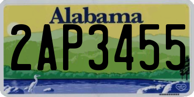 AL license plate 2AP3455