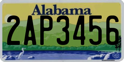 AL license plate 2AP3456