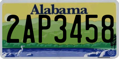 AL license plate 2AP3458