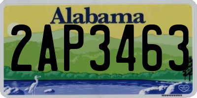 AL license plate 2AP3463