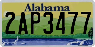 AL license plate 2AP3477