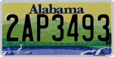 AL license plate 2AP3493