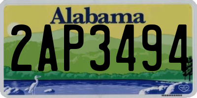 AL license plate 2AP3494