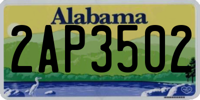 AL license plate 2AP3502