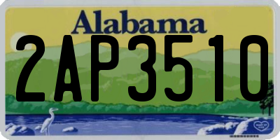 AL license plate 2AP3510