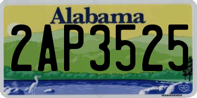 AL license plate 2AP3525