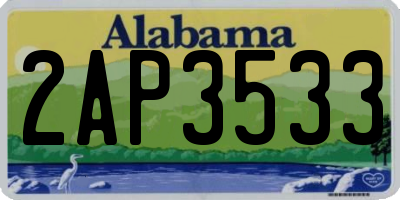 AL license plate 2AP3533