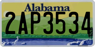 AL license plate 2AP3534