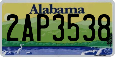 AL license plate 2AP3538