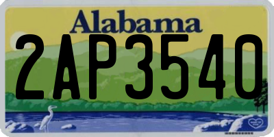 AL license plate 2AP3540