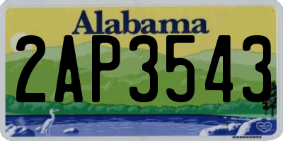 AL license plate 2AP3543