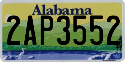 AL license plate 2AP3552
