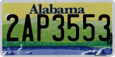 AL license plate 2AP3553