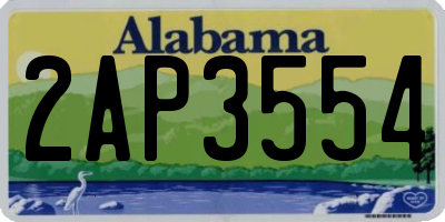 AL license plate 2AP3554