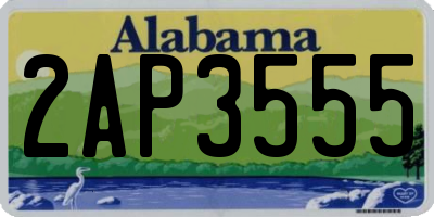 AL license plate 2AP3555