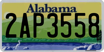 AL license plate 2AP3558