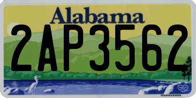 AL license plate 2AP3562