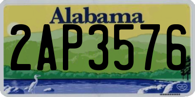 AL license plate 2AP3576