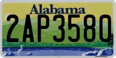 AL license plate 2AP3580