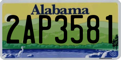 AL license plate 2AP3581