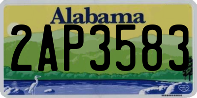 AL license plate 2AP3583