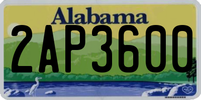 AL license plate 2AP3600