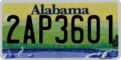 AL license plate 2AP3601