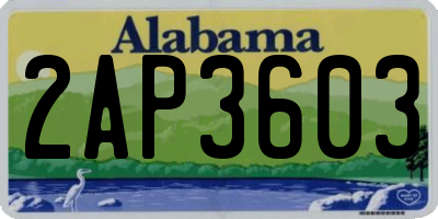 AL license plate 2AP3603