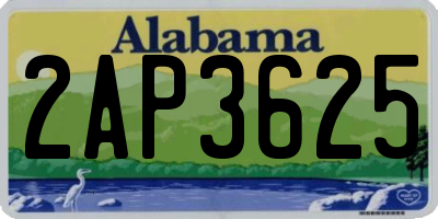 AL license plate 2AP3625