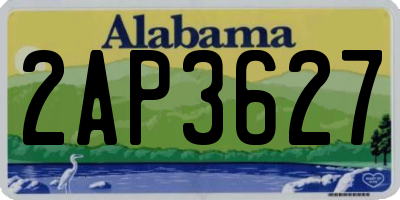 AL license plate 2AP3627
