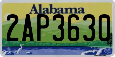 AL license plate 2AP3630