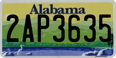 AL license plate 2AP3635