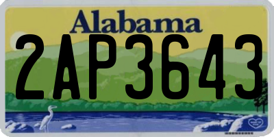 AL license plate 2AP3643