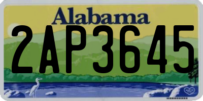 AL license plate 2AP3645