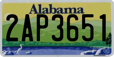 AL license plate 2AP3651