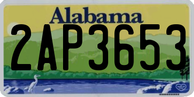 AL license plate 2AP3653