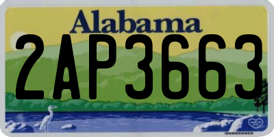AL license plate 2AP3663