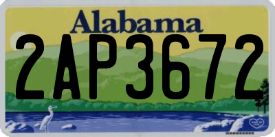 AL license plate 2AP3672