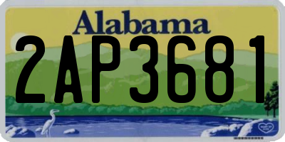 AL license plate 2AP3681