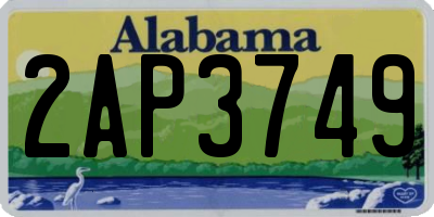 AL license plate 2AP3749