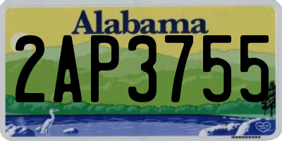 AL license plate 2AP3755