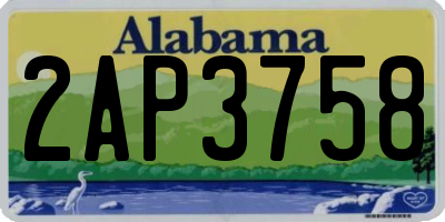 AL license plate 2AP3758