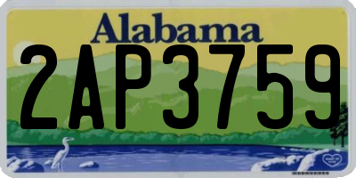 AL license plate 2AP3759