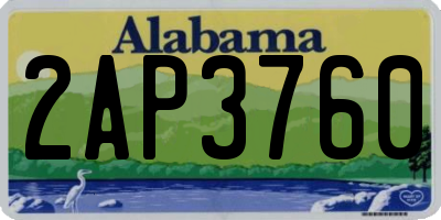 AL license plate 2AP3760