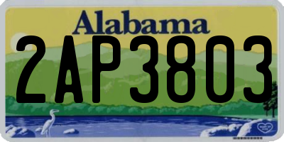 AL license plate 2AP3803