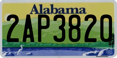 AL license plate 2AP3820