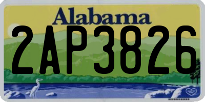 AL license plate 2AP3826