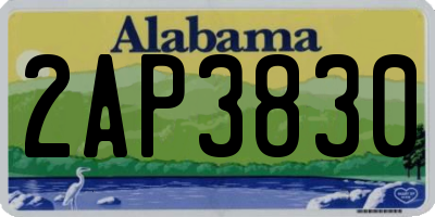 AL license plate 2AP3830